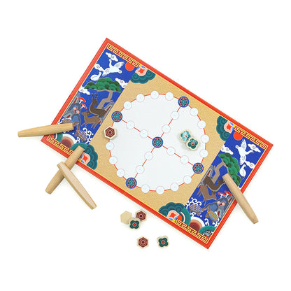 Korean Heritage "Yut-Nori" Sticker-Decorated Board Game Kit